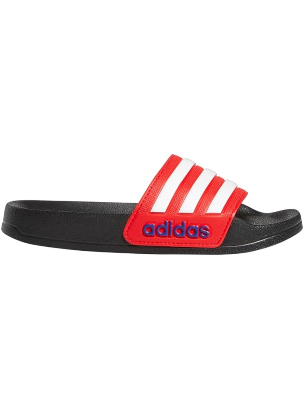 Adidas Adilette Shower Slides - Kids RED/WHITE 3-Stripes ✨-NWB